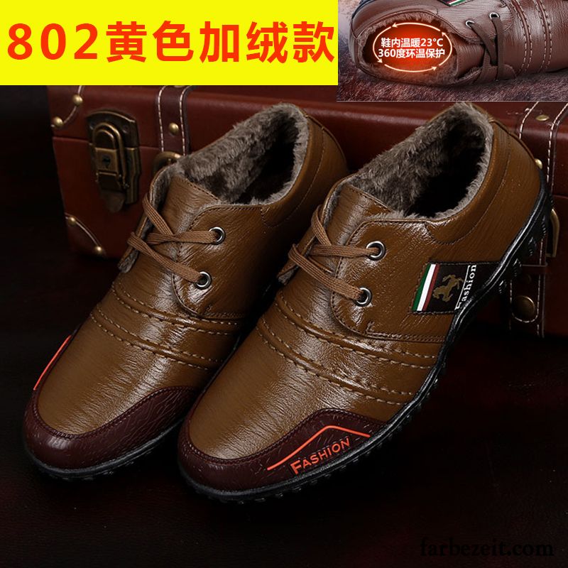 Anzug Schuhe Braun Herren Casual Lederschue Thermische Jugend Geschäft Feder England Trend Schuhe Arbeitsschuhe Schnürung Verkaufen