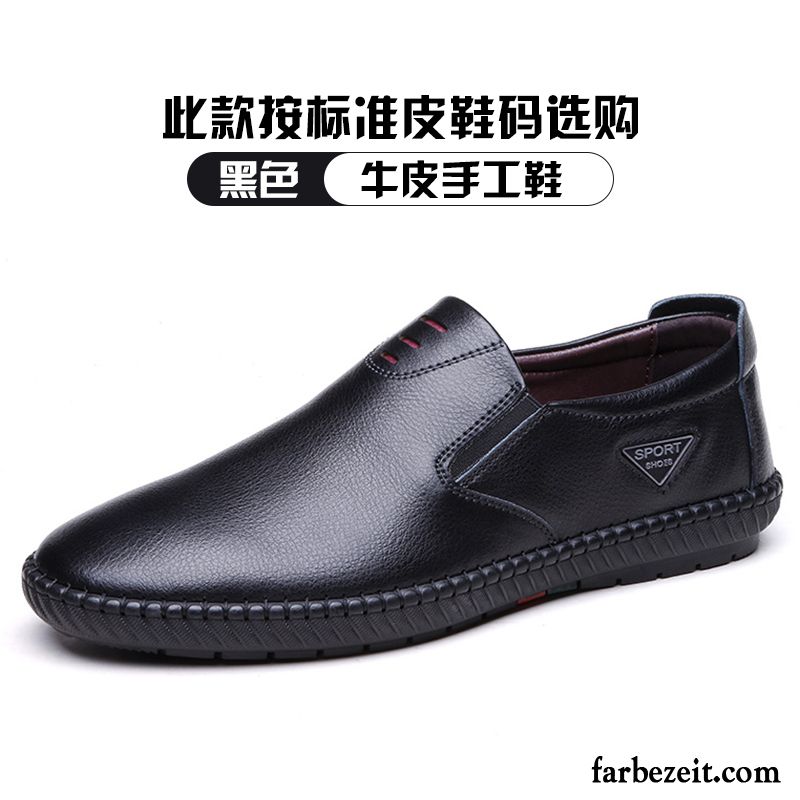 Anzug Schuhe Schwarz Echtleder Weiche Sohle England Herren Jugend Feder Schuhe Lederschue Casual Geschäft Trend Kaufen