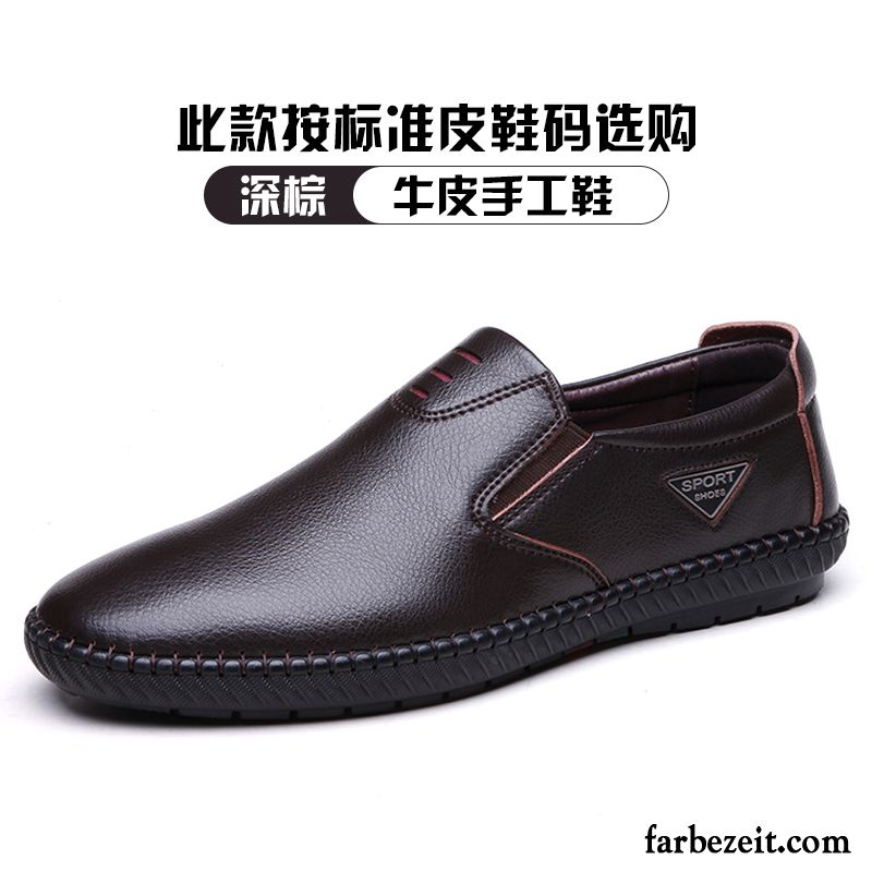 Anzug Schuhe Schwarz Echtleder Weiche Sohle England Herren Jugend Feder Schuhe Lederschue Casual Geschäft Trend Kaufen