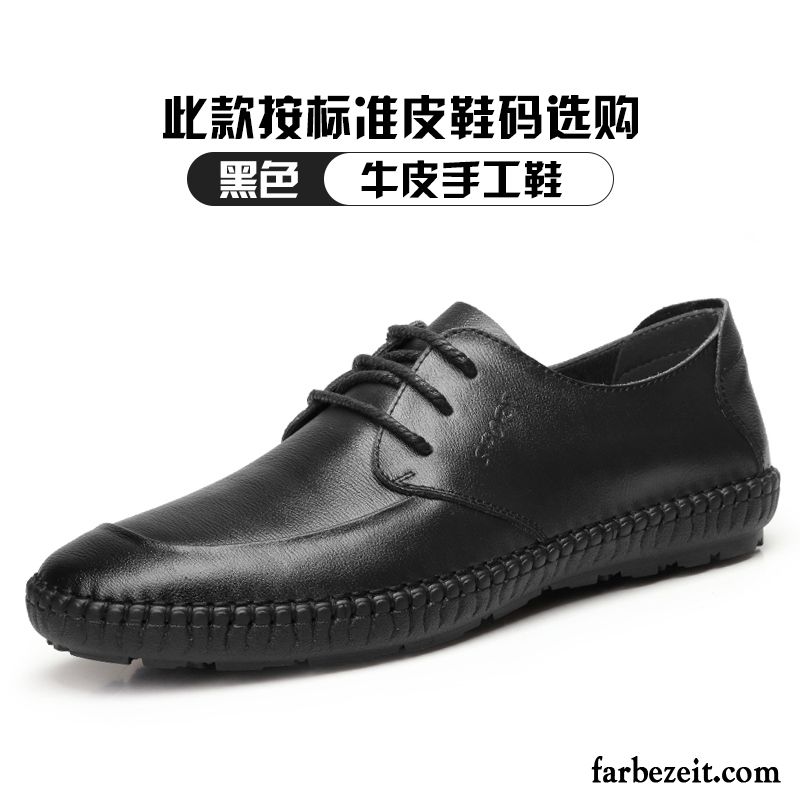 Anzug Schuhe Schwarz Echtleder Weiche Sohle England Herren Jugend Feder Schuhe Lederschue Casual Geschäft Trend Kaufen