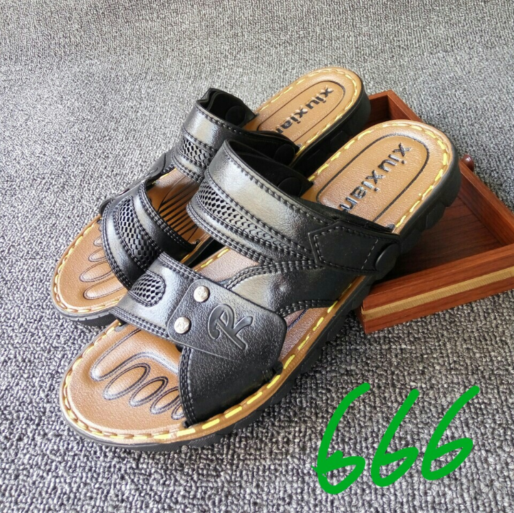 Ausgefallene Schuhe Herren Strand Sommer Casual Lederschue Mode Atmungsaktiv Dicke Sohle Sandalen Pantolette Hohl Billig