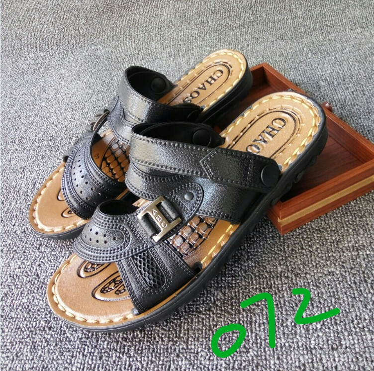 Ausgefallene Schuhe Herren Strand Sommer Casual Lederschue Mode Atmungsaktiv Dicke Sohle Sandalen Pantolette Hohl Billig