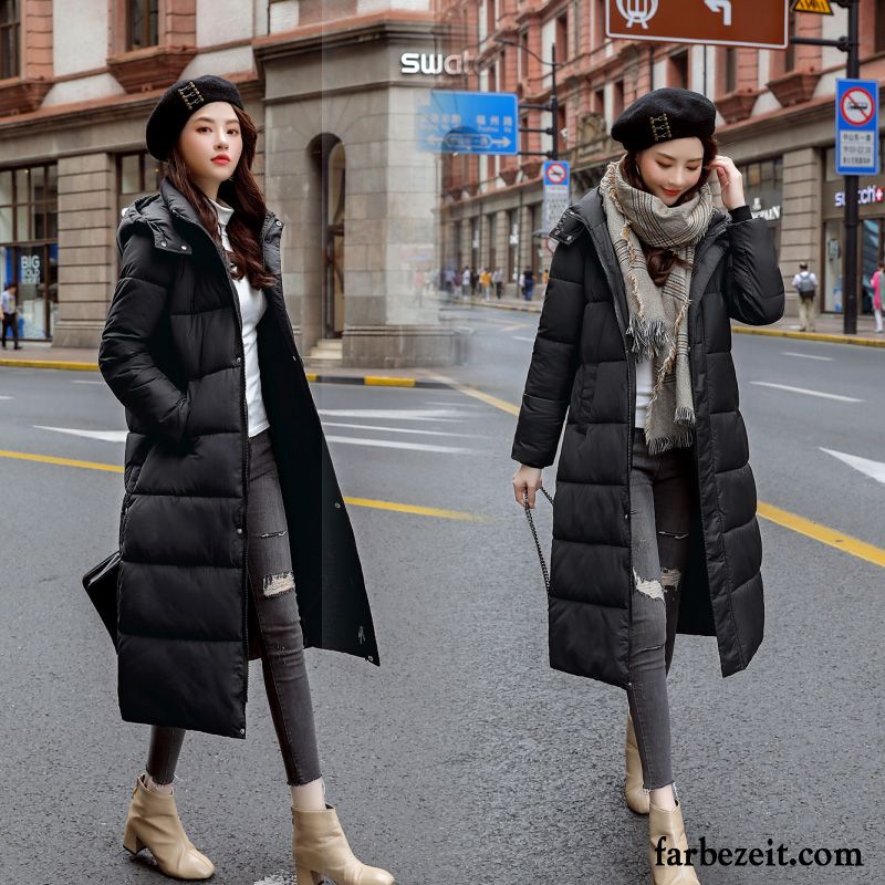 Baumwolle Mantel Damen Trend Winter Langer Abschnitt Neu Lose Schüler Gelb