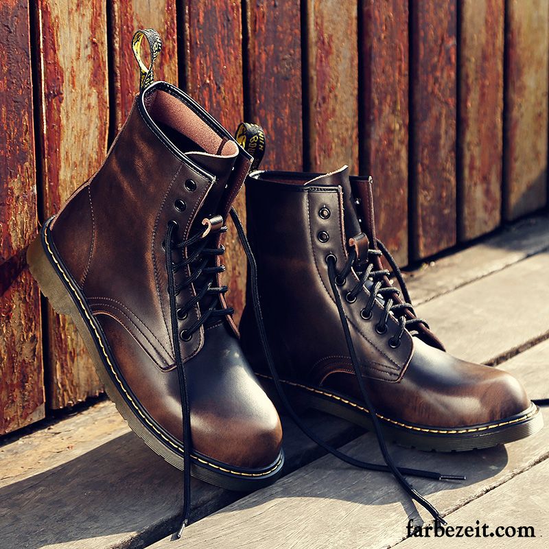 Beste Winterschuhe Herren Echtleder Trend Schneestiefel Feder Cargo Martin Stiehlt Lovers Hohe England Günstig