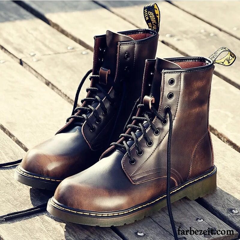 Beste Winterschuhe Herren Echtleder Trend Schneestiefel Feder Cargo Martin Stiehlt Lovers Hohe England Günstig