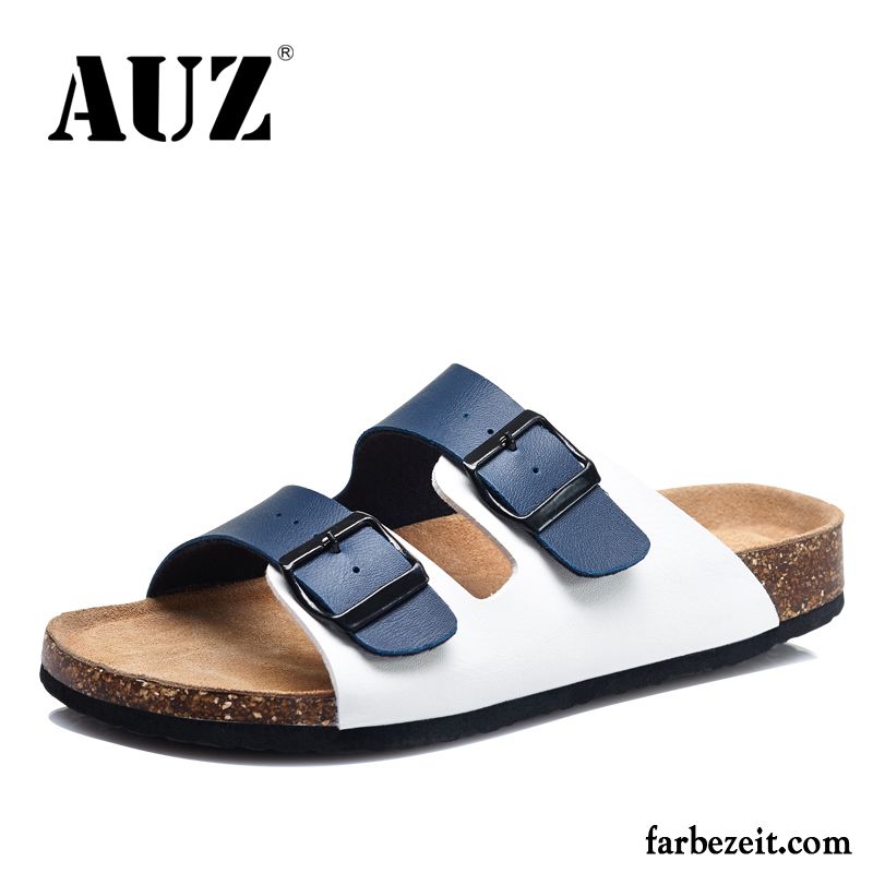 Blaue Sandalen Absatz Hausschuhe Neue Damen Strand Rutschsicher Sandalen Sommer Flache Günstig