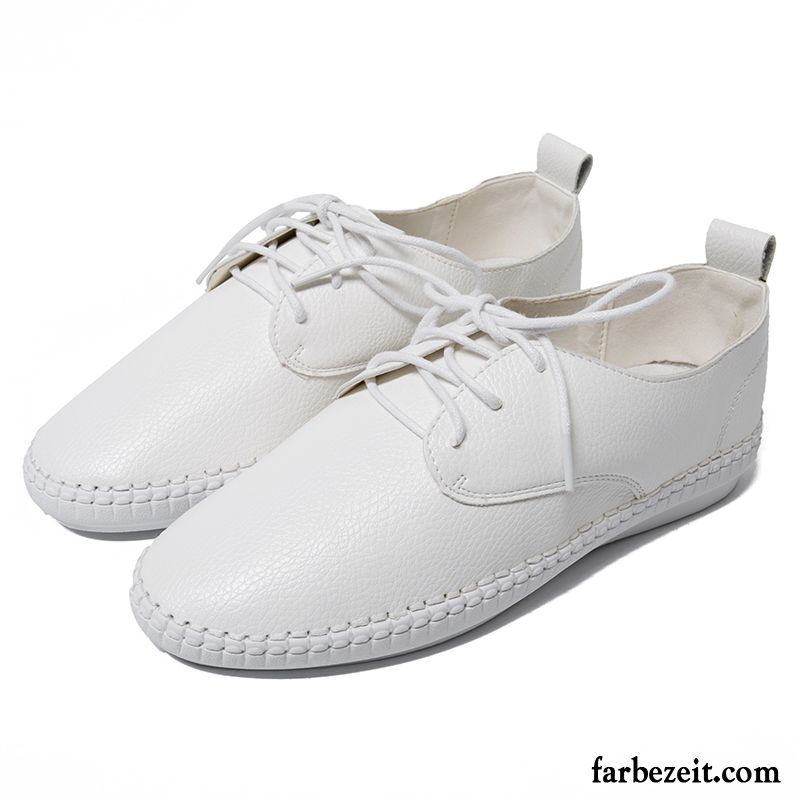 Blaue Damen Schuhe Faul Schnürschuhe Halbschuhe Sommer Feder Echtleder Schüler Große Größe Flache Weiß Slip-on Kaufen