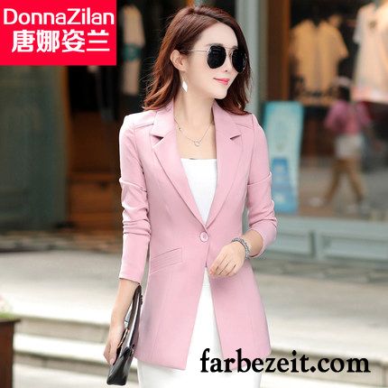 Blazer Damen Herbst Trend Freizeit Temperament Feder Anzüge Grün Weiß