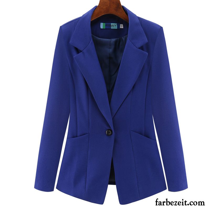 Blazer Damen Schlank Anzüge Kostüm Allgleiches Neu Freizeit Blau