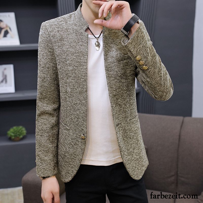 Blazer Herren Anzüg Freizeit Feder Herbst Neu Anzugjacke Khaki