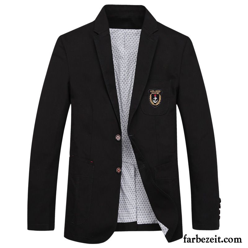 Blazer Herren Grau Mantel Schlank Überzieher Herbst Freizeit Anzüg England Feder Jacke Blazer