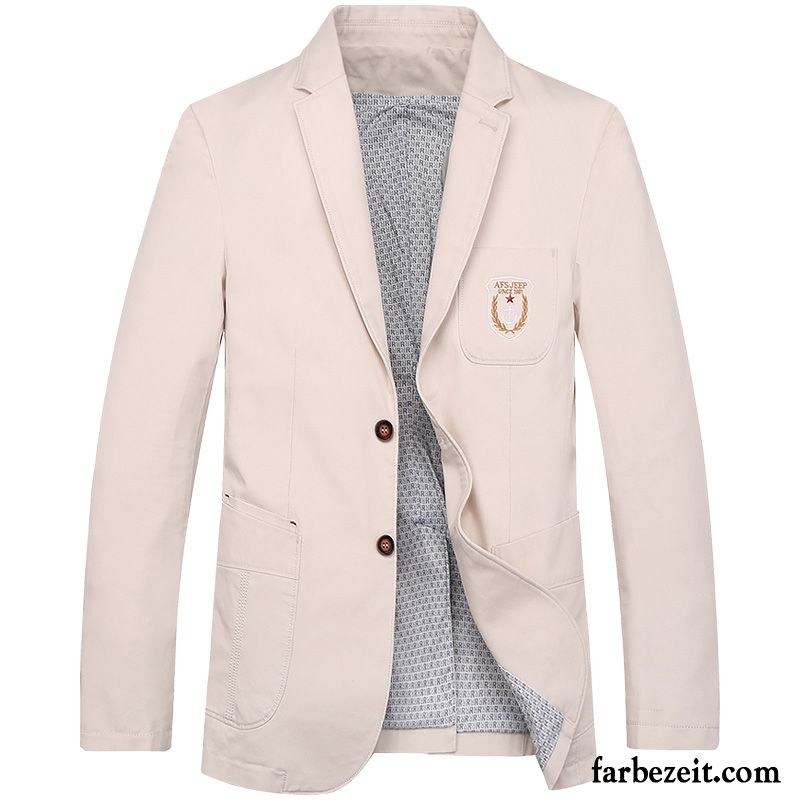 Blazer Herren Grau Mantel Schlank Überzieher Herbst Freizeit Anzüg England Feder Jacke Blazer