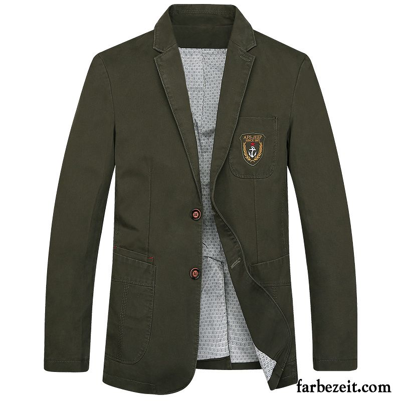 Blazer Herren Grau Mantel Schlank Überzieher Herbst Freizeit Anzüg England Feder Jacke Blazer