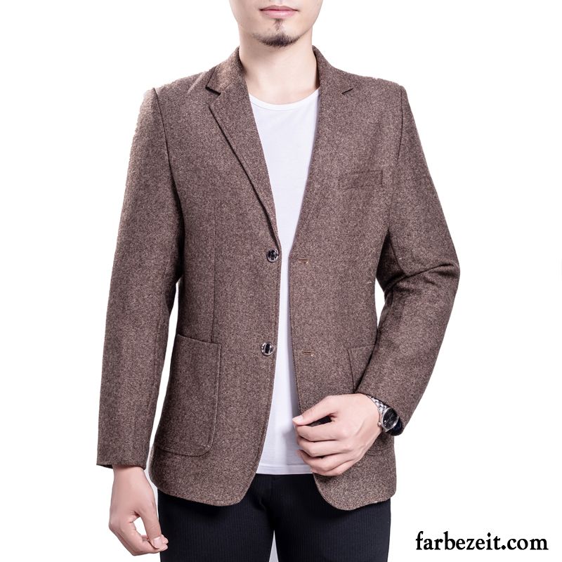 Blazer Herren Mantel Schlank Anzüg Kostüm England Freizeit Grau Dunkel