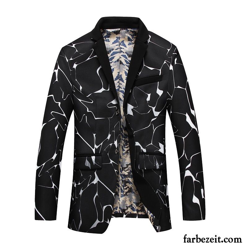 Blazer Herren Modern Blazer Herbst Winter Rote Freizeit Große Größe Neu Anzüg Kostüm Schlank Blumen Überzieher Günstig