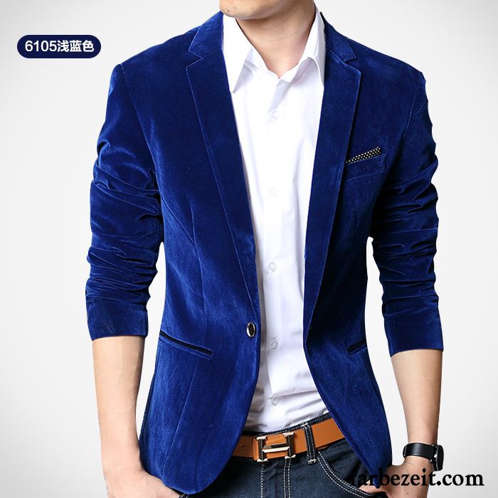 Blazer Weste Blau Mantel Mode Kostüm Freizeit Jugend Überzieher Trend Herren Anzüg Herbst Schlank England