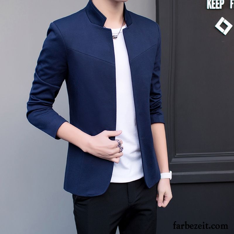 Blazer Slim Fit Herren Anzüg Grau Trend Herbst Schlank Schüler Jugend Feder Neu Kostüm