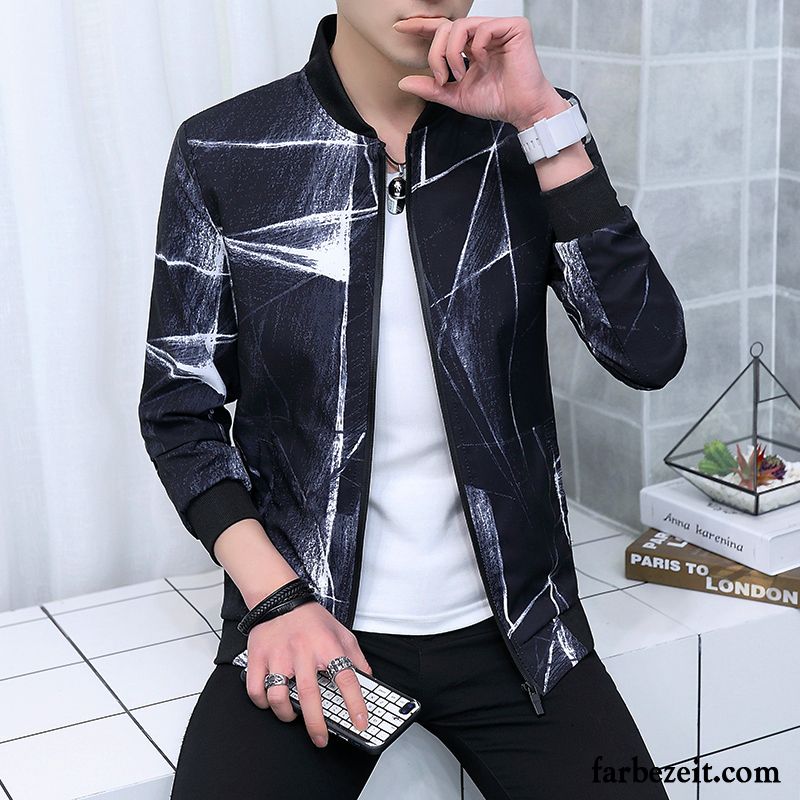 Blouson Herren Sommer Freizeit Neu Jacke Trend Mantel Feder Überzieher Blau Herbst Schlank Kaufen