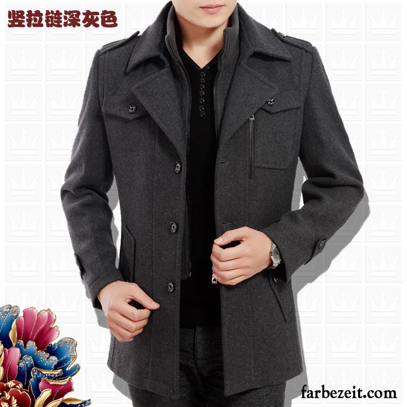 Blouson Jacke Männer Winter Herbst Herren Verdickung Wolle Freizeit Jacke Große Größe Überzieher Baumwolle Langer Abschnitt Mantel Billig