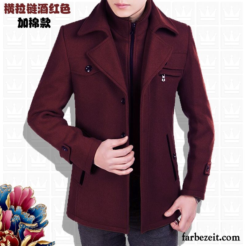 Blouson Jacke Männer Winter Herbst Herren Verdickung Wolle Freizeit Jacke Große Größe Überzieher Baumwolle Langer Abschnitt Mantel Billig