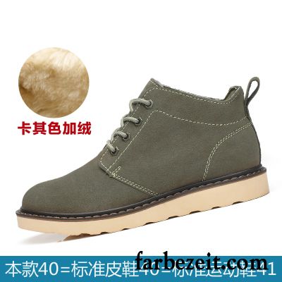 Boots Herren Braun Hohe Schuhe Plus Samt Echtleder Gefrostet Cargo Trend England Martin Stiehlt