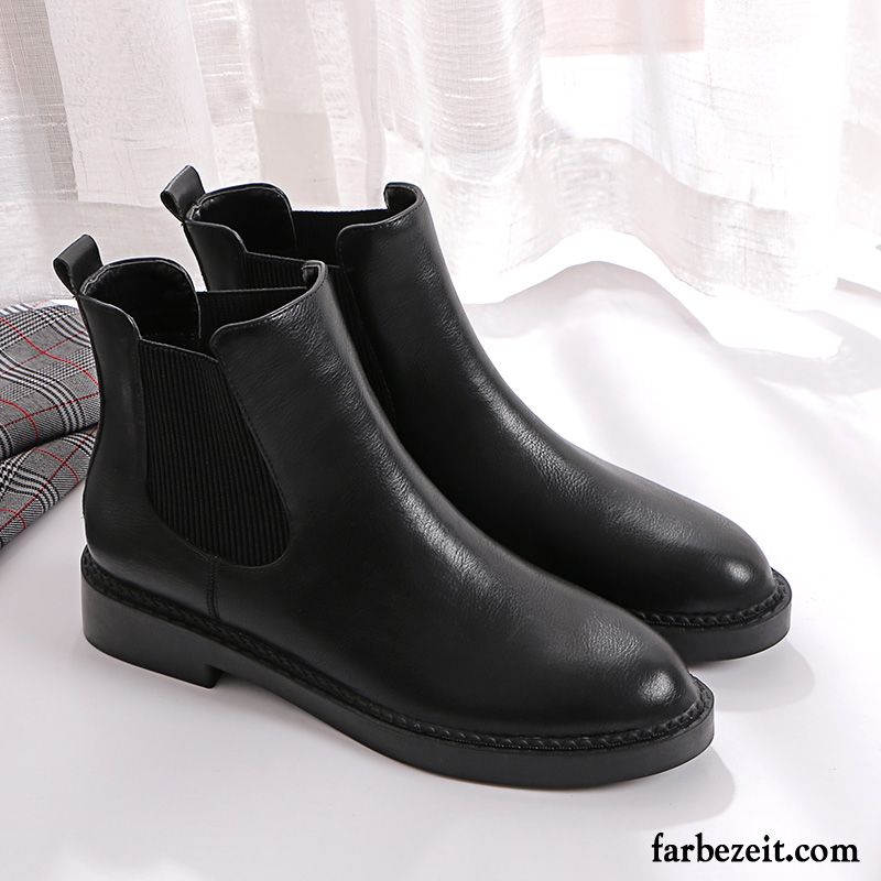 Boots Online Kaufen Schüler Feder Neue Kurze Stiefel Flache Runde Zehe Herbst England Winter Martin Stiehlt Damen Kaufen