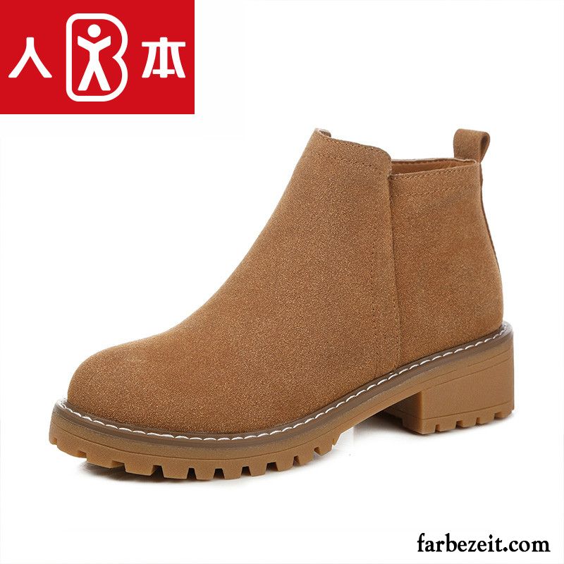 Boots Schuhe Damen Schüler Schuhe Plus Samt Kurze Thermische Winter Retro England Reißverschluss Martin Stiehlt Rabatt