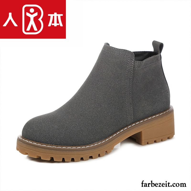 Boots Schuhe Damen Schüler Schuhe Plus Samt Kurze Thermische Winter Retro England Reißverschluss Martin Stiehlt Rabatt