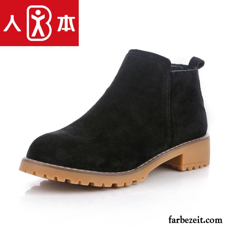 Boots Schuhe Damen Schüler Schuhe Plus Samt Kurze Thermische Winter Retro England Reißverschluss Martin Stiehlt Rabatt