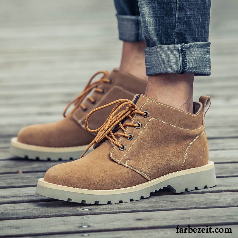 Boots Schuhe Herren Kurze Stiefel Martin Stiehlt Cargo Allgleiches Schuhe Hohe Trend England Herbst Casual Verkaufen