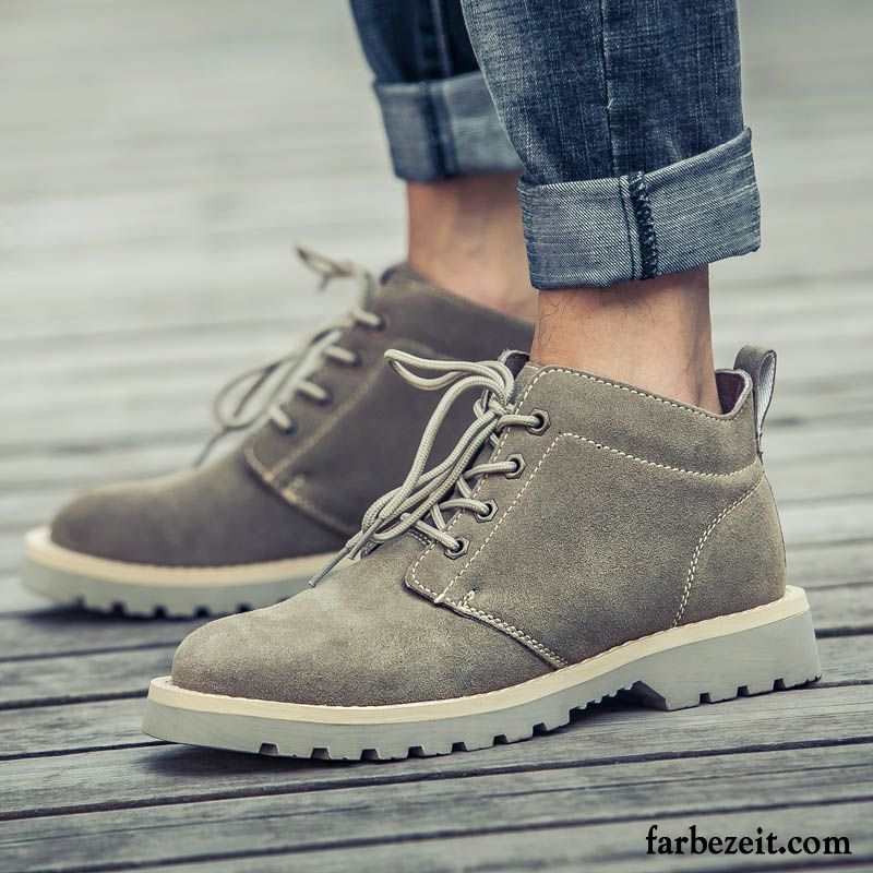 Boots Schuhe Herren Kurze Stiefel Martin Stiehlt Cargo Allgleiches Schuhe Hohe Trend England Herbst Casual Verkaufen