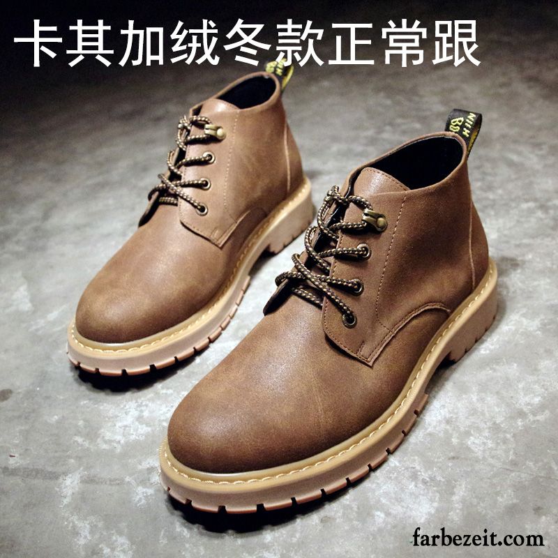 Boots Winter Herren Winter Herbst Trend Cargo Baumwolle Schuhe Martin Stiehlt Kurze Hohe England Runde Zehe Dicke Sohle Kaufen