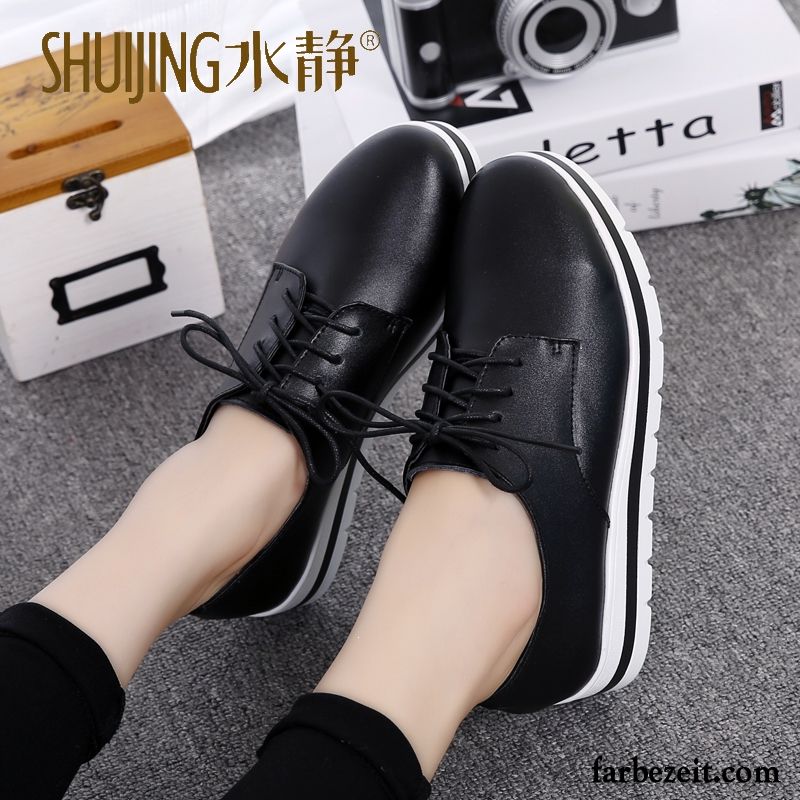 Brauner Anzug Schuhe Weiß Feder Schüler Schnürschuhe Lederschuhe Herbst Neue England Dicke Sohle Casual Damen Rabatt