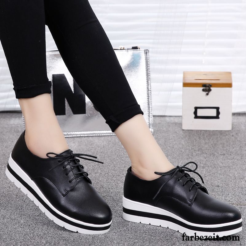 Brauner Anzug Schuhe Weiß Feder Schüler Schnürschuhe Lederschuhe Herbst Neue England Dicke Sohle Casual Damen Rabatt