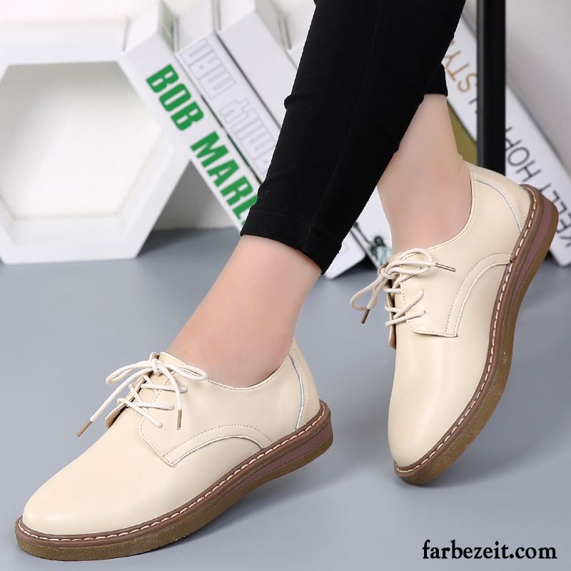 Brogues Schuhe Damen Schuhe Echtleder Schnürschuhe England Neue Casual Flache Feder Lederschuhe Allgleiches Günstig