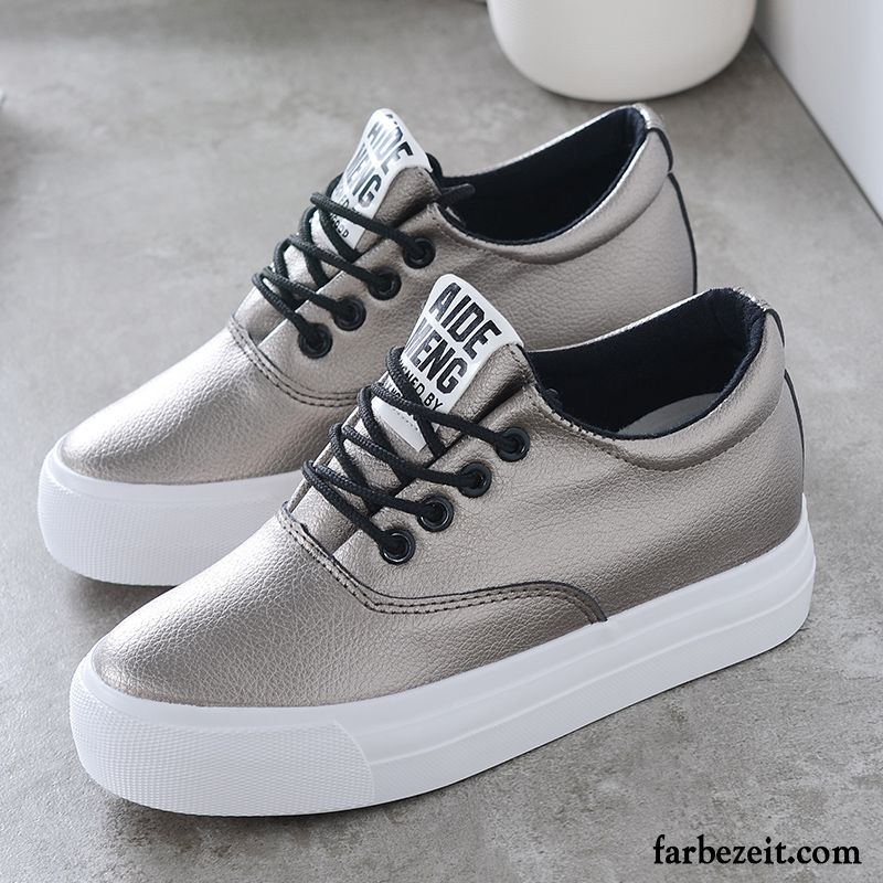 Bunte Mode Schuhe Schuhe Weiß Schüler Schnürung Schnürschuhe Trend Casual Erhöht Dicke Sohle Mode Damen Neue Feder Leder Kaufen