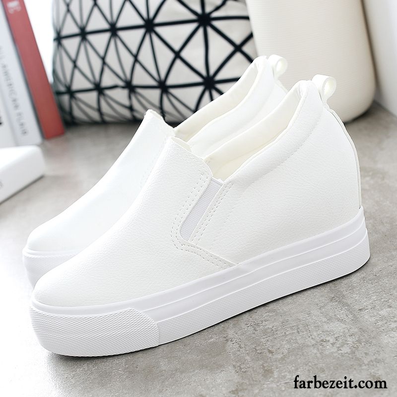 Bunte Mode Schuhe Schuhe Weiß Schüler Schnürung Schnürschuhe Trend Casual Erhöht Dicke Sohle Mode Damen Neue Feder Leder Kaufen