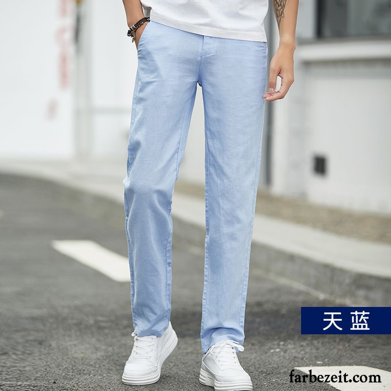 Cargo Jogginghose Herren Lange Freizeit Dünn Sommer Gelb Chinesischer Stil Gerade Elastisch Hose Lose Billig