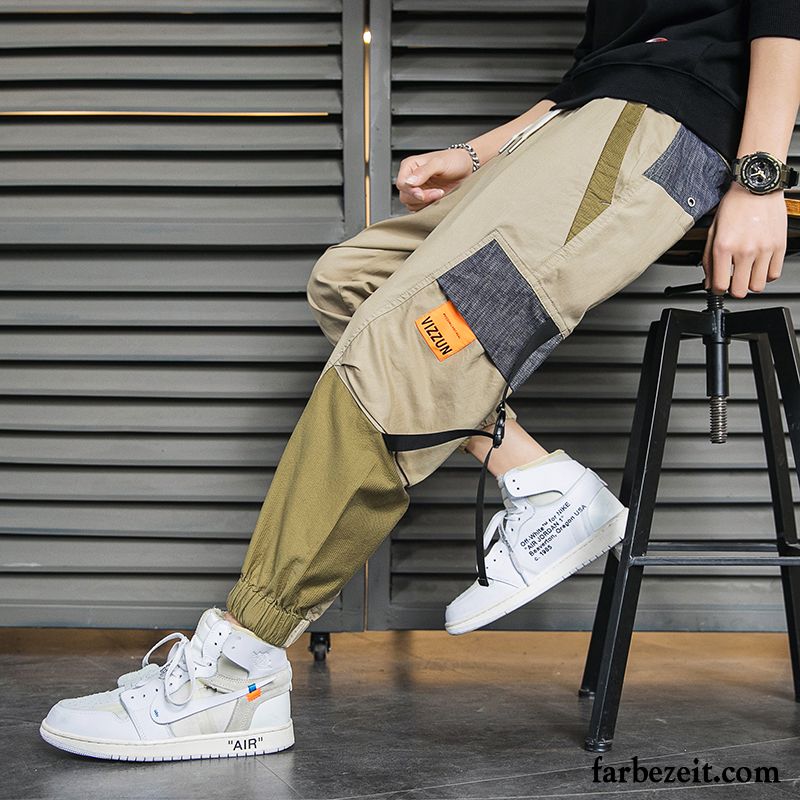 Cargohose Herren Allgleiches Sommer Trend Lose Werkzeugbau Neu Khaki