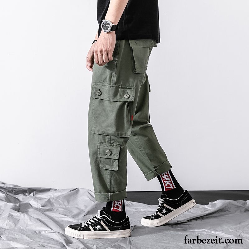 Cargohose Herren Freizeit Herbst Trend Gerade Lange Werkzeugbau Khaki