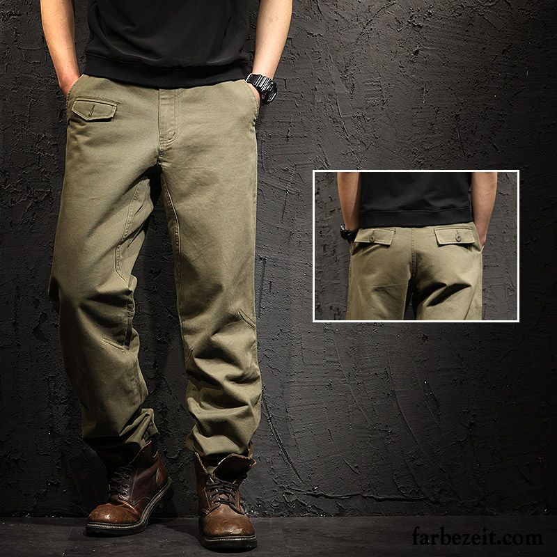 Cargohose Herren Gerade Große Größe Lose Sport Feder Dünn Khaki