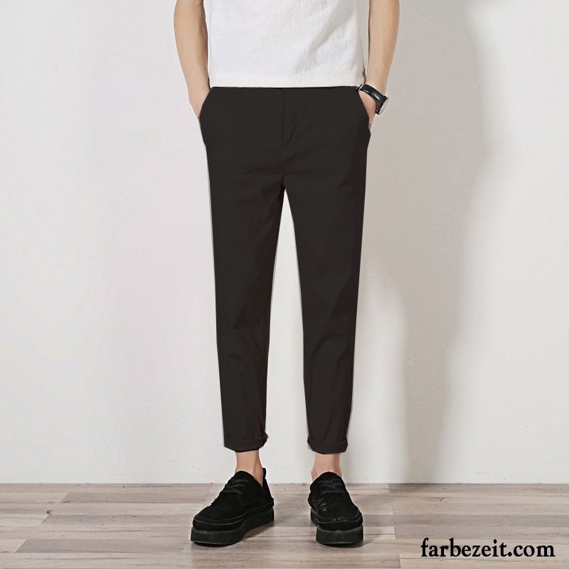 Cargohose Skinny Herren Schwarz Harlan Herbst Freizeit Verdickung Dünn Schlank Lange Winter Trend Jugend Gerade Rabatt