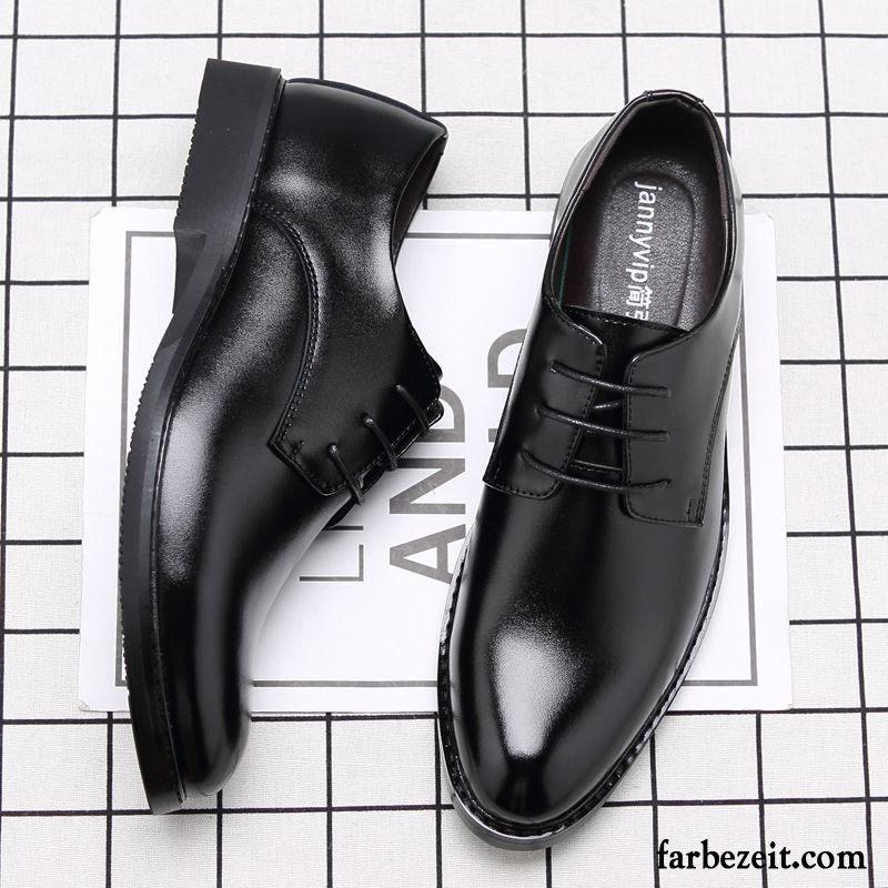 Casual Leder Schuhe Herbst Lederschue Atmungsaktiv Herren Schwarz Geschäft Schuhe Echtleder Jugend Casual England Verkaufen