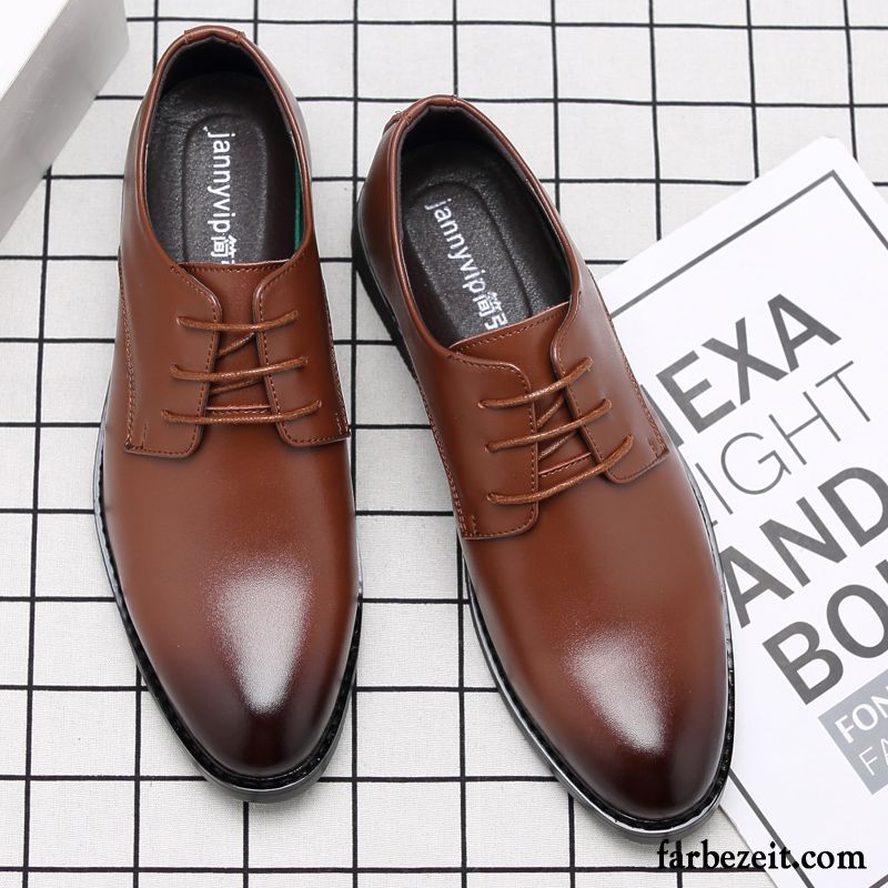 Casual Leder Schuhe Herbst Lederschue Atmungsaktiv Herren Schwarz Geschäft Schuhe Echtleder Jugend Casual England Verkaufen