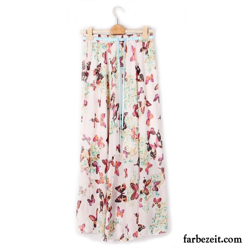 Chiffon Moderock Blumen Sommer Groß Neu Damen Langer Rock Chiffon Ausverkauf Günstig