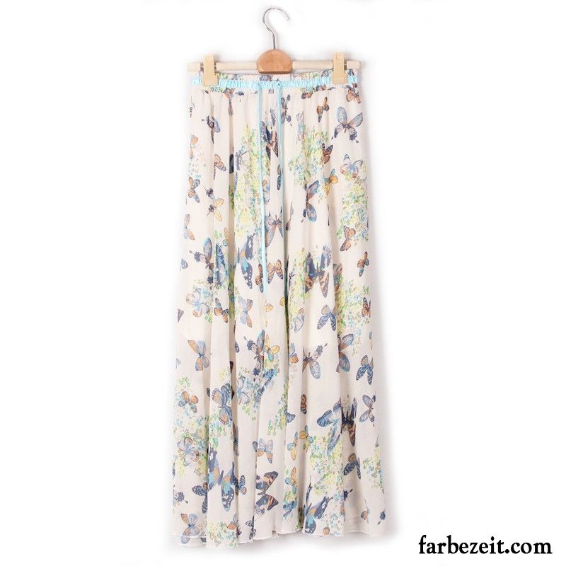 Chiffon Moderock Blumen Sommer Groß Neu Damen Langer Rock Chiffon Ausverkauf Günstig