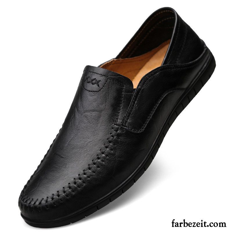 Comfort Schuhe Herren Casual Neue Trend Lederschue Echtleder Schuhe Faul Schwarz Weiß Slip-on Kaufen