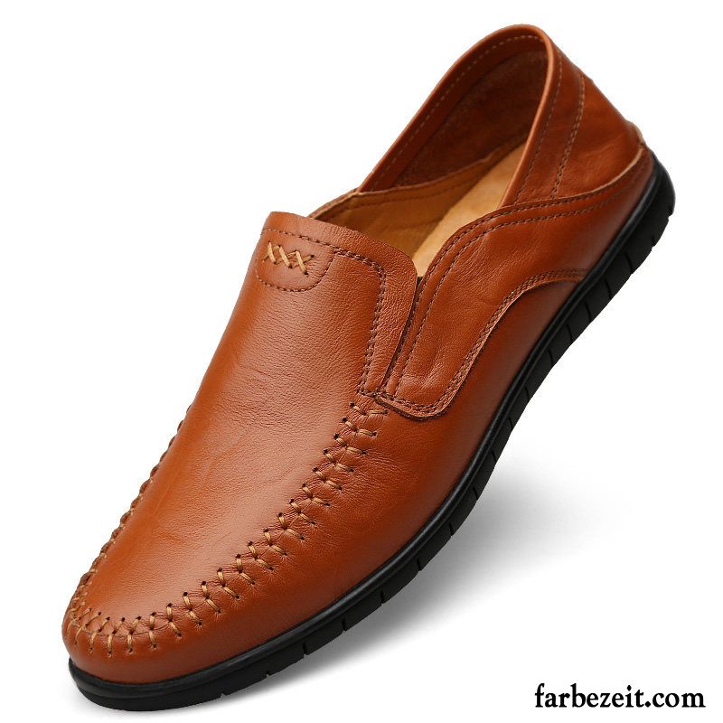 Comfort Schuhe Herren Casual Neue Trend Lederschue Echtleder Schuhe Faul Schwarz Weiß Slip-on Kaufen