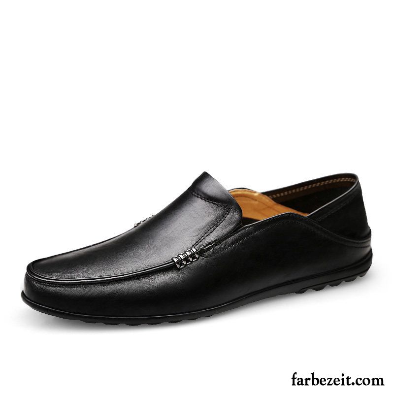 Comfort Schuhe Herren Casual Neue Trend Lederschue Echtleder Schuhe Faul Schwarz Weiß Slip-on Kaufen