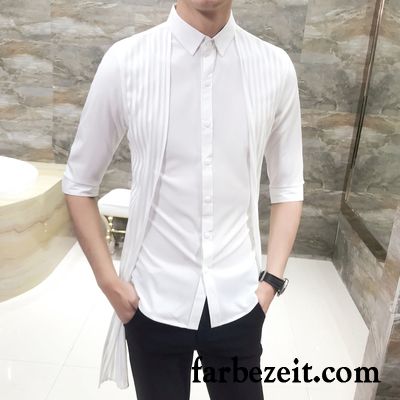 Coole Herren Hemden Schlank Kleider Weiß Hemden Trend Sommer